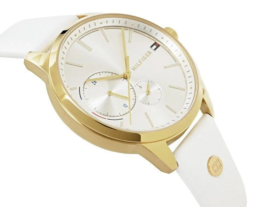  Shop Authentic Tommy Hilfiger Brooklyn Quartz White Dial White Leather Strap Watch for Women - 1782018 - Luxxuri