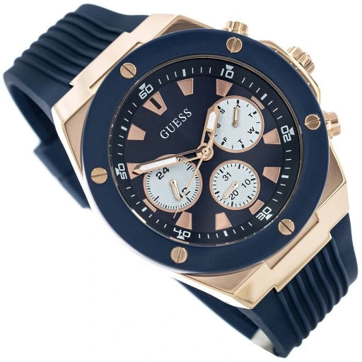  Shop Authentic Guess Poseidon Blue Dial Blue Rubber Strap Watch for Men - GW0057G2 - Luxxuri
