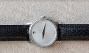  Shop Authentic Movado Museum Quartz Silver Dial Black Leather Strap Watch For Men - 2100001 - Luxxuri