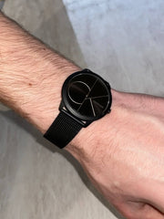  Shop Authentic Calvin Klein Minimal Black Dial Black Mesh Bracelet Watch for Men - K3M5145X - Luxxuri