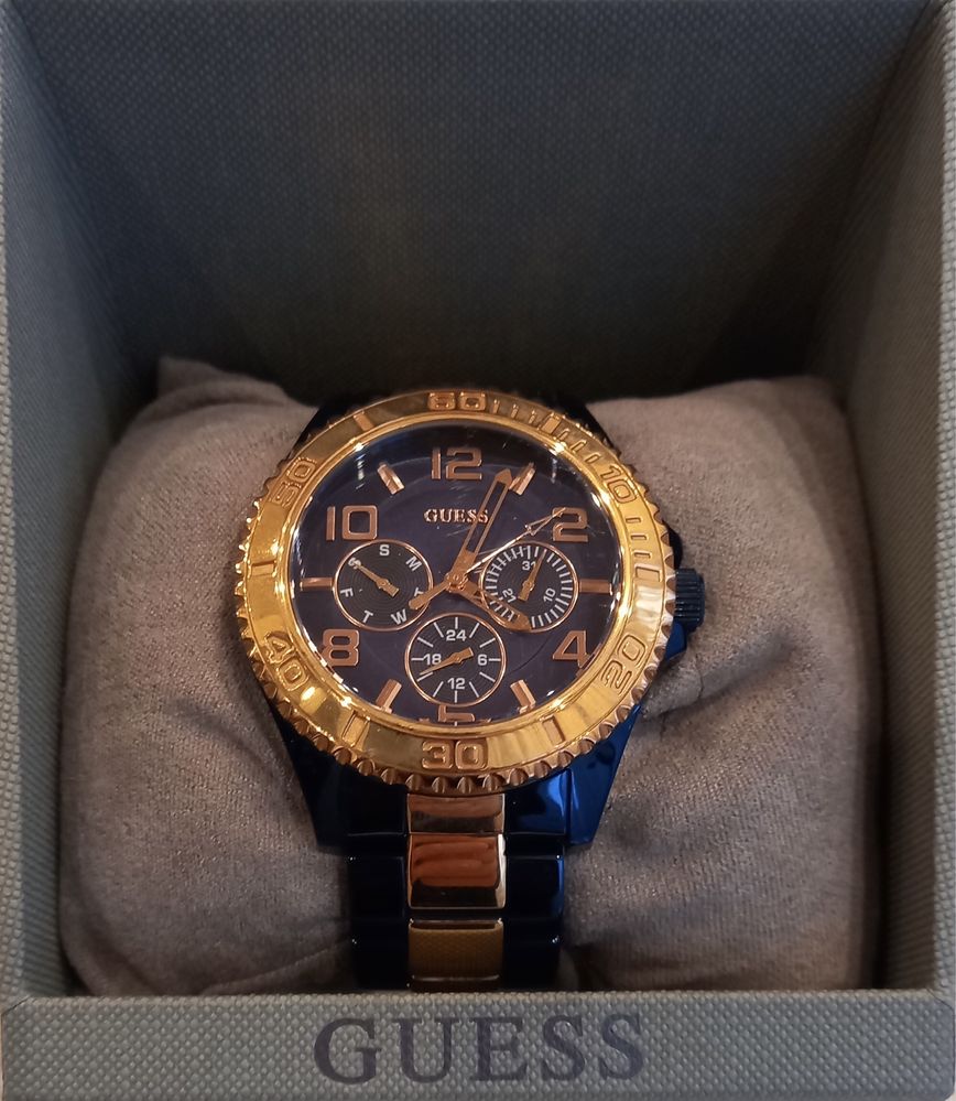  Shop Authentic Guess BFF Multifunction Blue Dial Two Tone Steel Strap Watch for Women - W0231L6 - Luxxuri