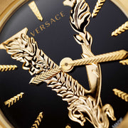  Shop Authentic Versace Virtus Quartz Black Dial Black Leather Strap Watch for Women - VEHC00119 - Luxxuri