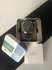  Shop Authentic Fossil Townsman Chronograph Black Dial Silver Steel Strap Watch for Men - FS5349 - Luxxuri