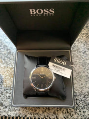  Shop Authentic Hugo Boss Jackson Black Dial Black Leather Strap Watch for Men - 1513369 - Luxxuri