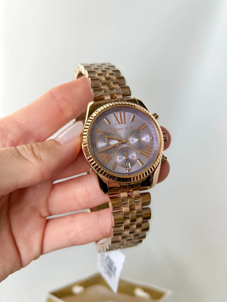  Shop Authentic Michael Kors Lexington Purple Dial Rose Gold Steel Strap Watch For Women - MK6207 - Luxxuri