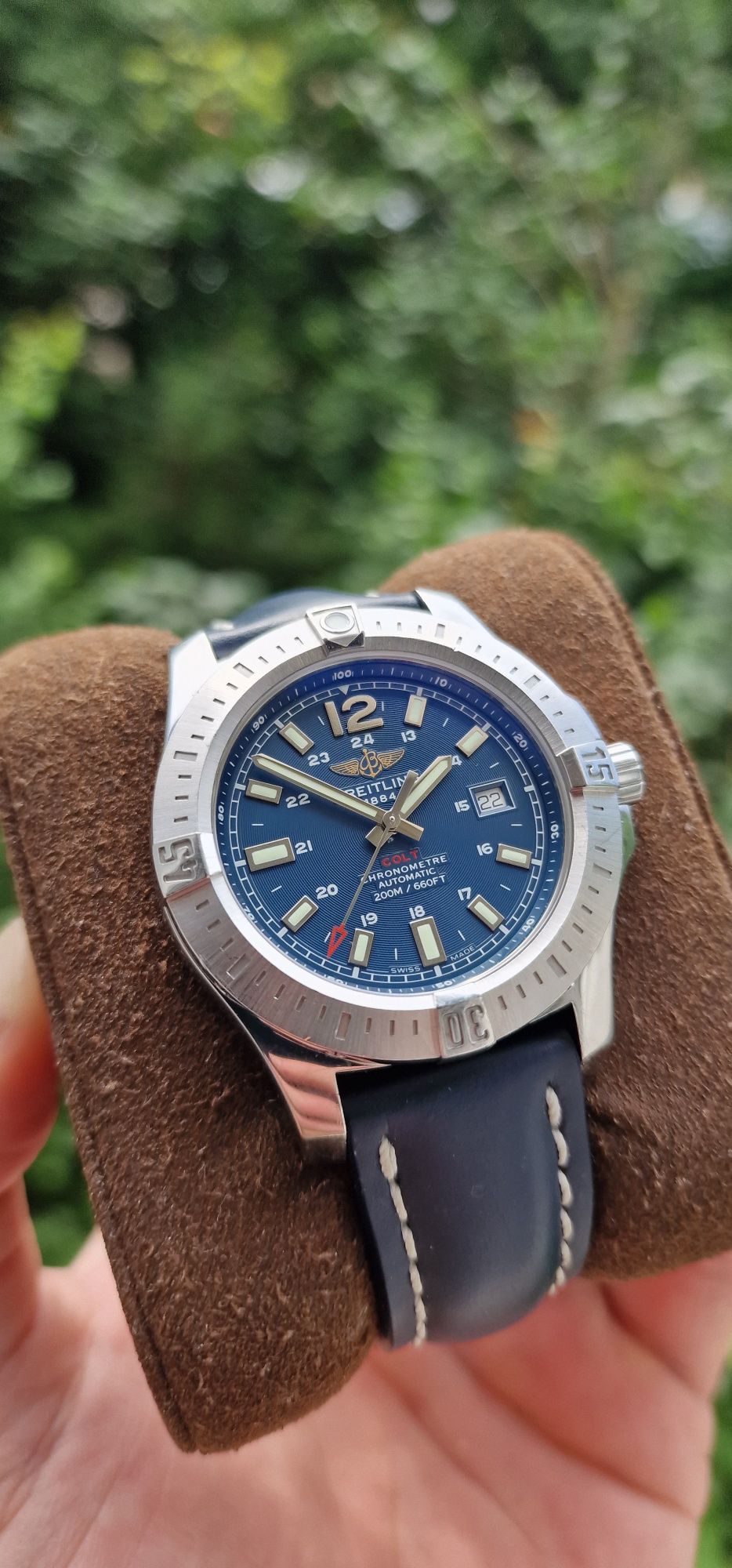  Shop Authentic Breitling Colt 41mm Automatic Blue Dial Blue Leather Strap Watch for Men - A1731311.C934.113X.A18BA.1 - Luxxuri