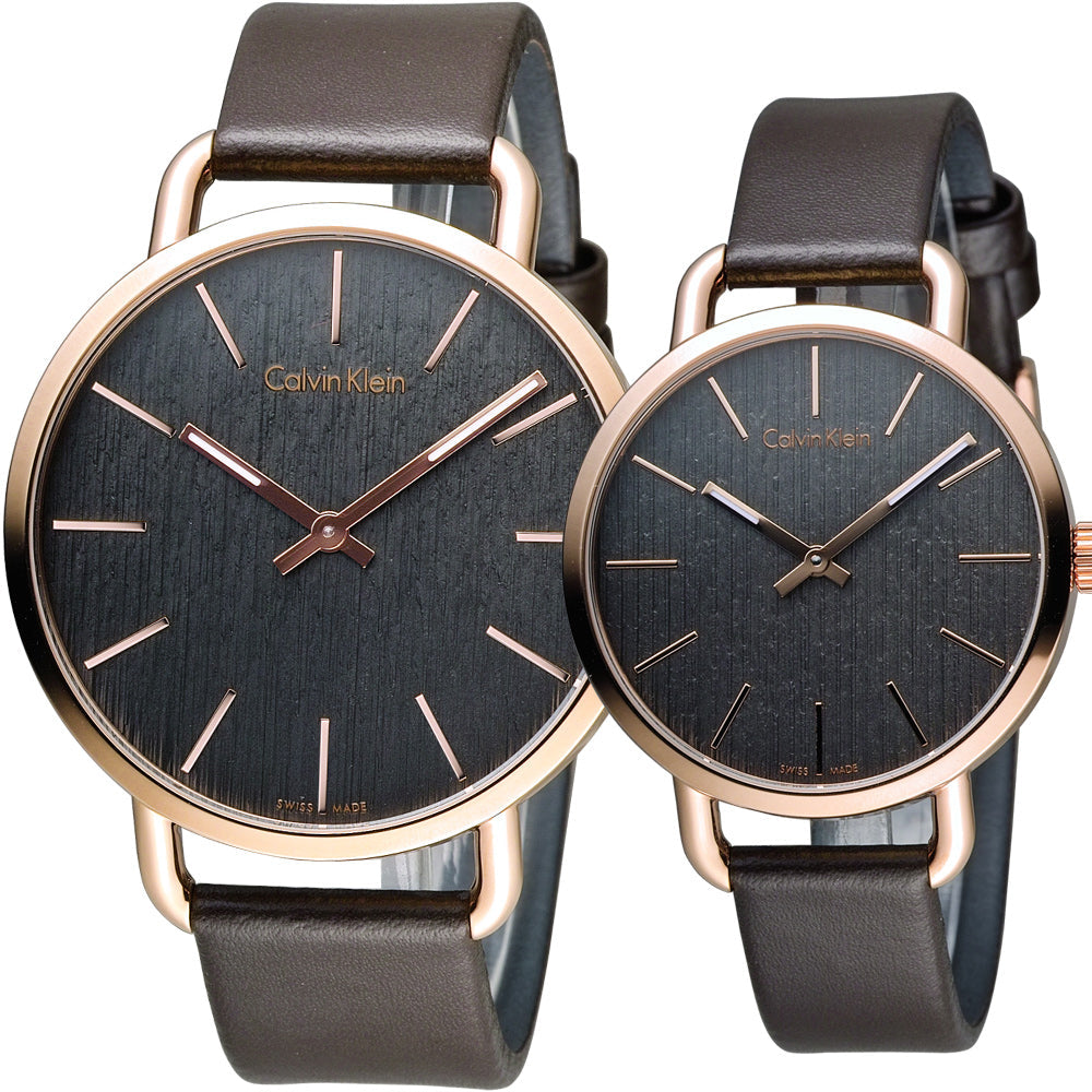  Shop Authentic Calvin Klein Even Grey Dial Brown Leather Strap Watch for Women - K7B216G3 - Luxxuri