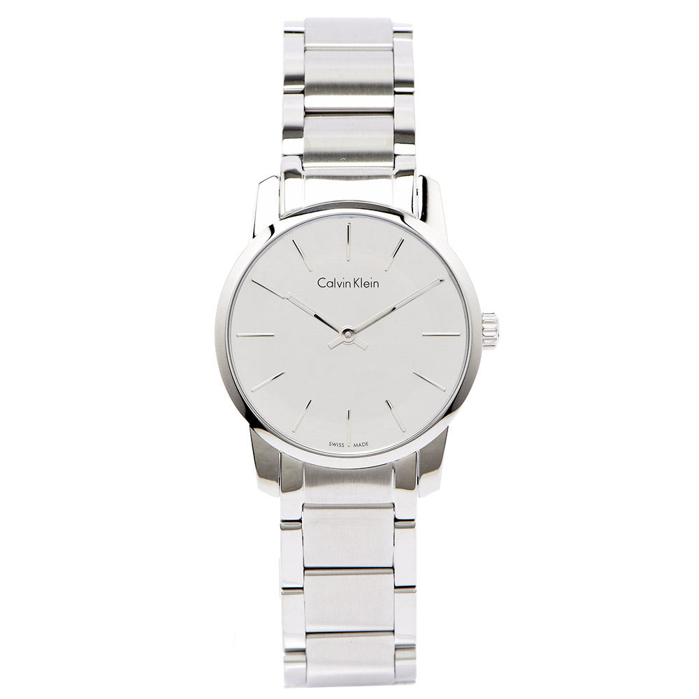  Shop Authentic Calvin Klein City Silver Dial Silver Steel Strap Watch for Women - K2G23148 - Luxxuri