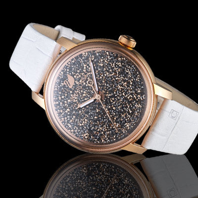  Shop Authentic Swarovski Crystalline Hours Quartz Grey Dial Black Leather Strap Watch for Women - 5344635 - Luxxuri