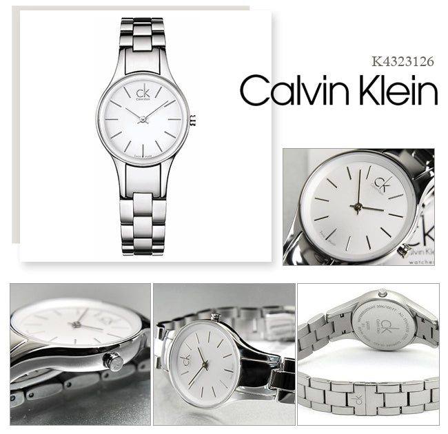  Shop Authentic Calvin Klein Simplicity White Dial Silver Steel Strap Watch for Women - K4323126 - Luxxuri