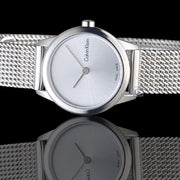  Shop Authentic Calvin Klein Minimal White Dial Silver Mesh Bracelet Watch for Women - K3M231Y6 - Luxxuri