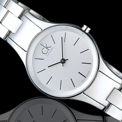  Shop Authentic Calvin Klein Simplicity White Dial Silver Steel Strap Watch for Women - K4323126 - Luxxuri