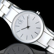  Shop Authentic Calvin Klein Simplicity White Dial Silver Steel Strap Watch for Women - K4323126 - Luxxuri