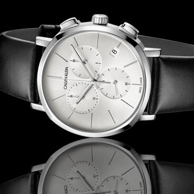  Shop Authentic Calvin Klein Posh Silver Dial Black Leather Strap Watch for Men - K8Q371C6 - Luxxuri