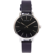  Shop Authentic Calvin Klein Even Black Dial Black Leather Strap Watch for Women - K7B231C1 - Luxxuri