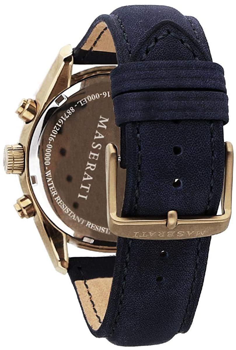  Shop Authentic Maserati Traguardo Chronograph Grey Dial Leather Strap Men's Watch - R8871612016 - Luxxuri