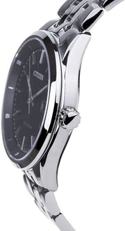  Shop Authentic Citizen Eco Drive Black Dial Silver Steel Strap Watch For Men - BM7250-56E - Luxxuri