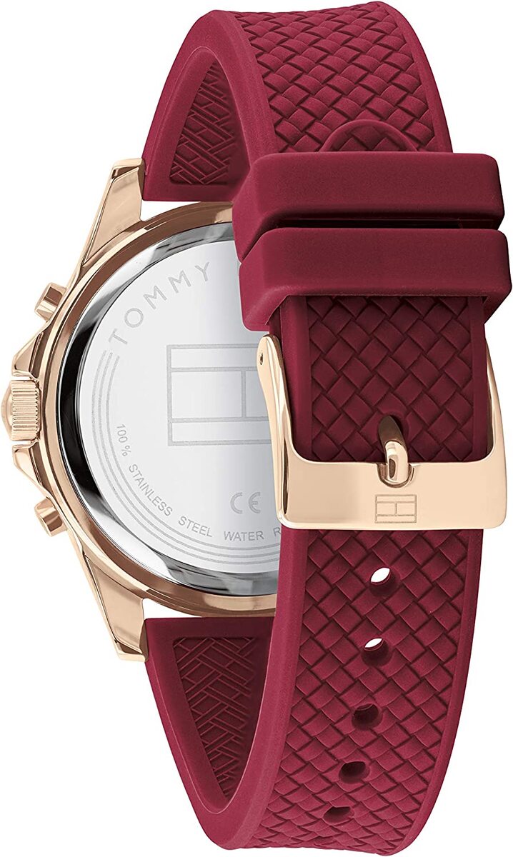  Shop Authentic Tommy Hilfiger Haven Quartz White Dial Red Rubber Strap Watch For Women - 1782200 - Luxxuri