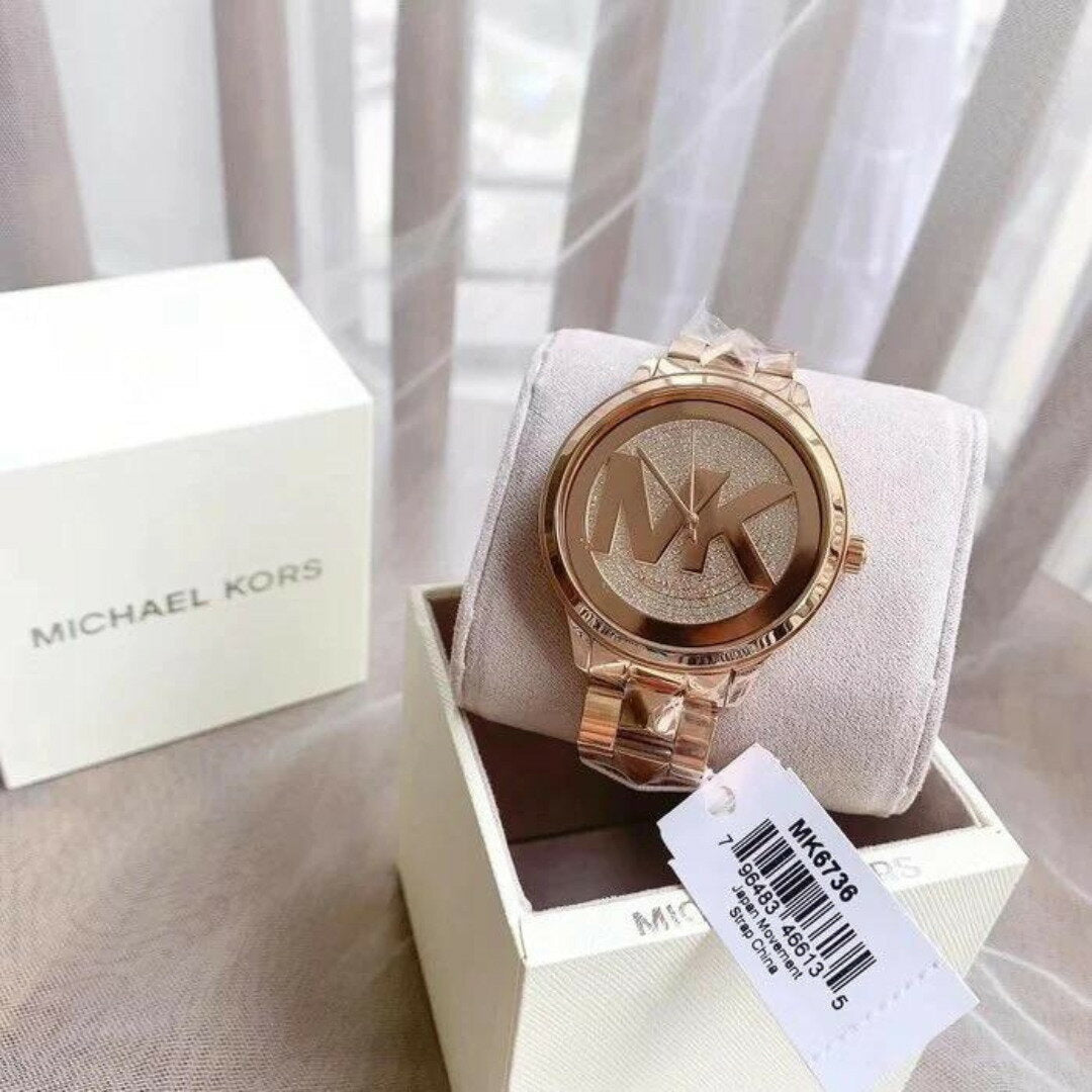 Shop Authentic Michael Kors Runway Mercer Quartz Rose Gold Dial Rose Gold Steel Strap Watch For Women - MK6736 - Luxxuri