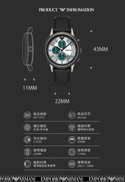  Shop Authentic Emporio Armani Renato Chronograph Silver Dial Black Leather Strap Watch for Men - AR11473 - Luxxuri