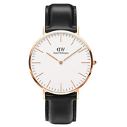  Shop Authentic Daniel Wellington Classic Sheffield White Dial Black Leather Strap Watch For Men - DW00100007 - Luxxuri