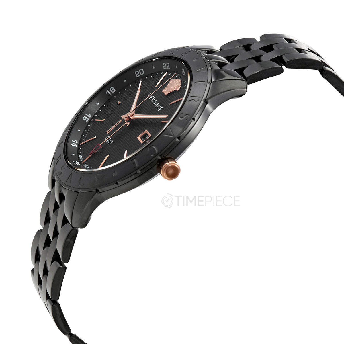  Shop Authentic Versace Univers Quartz Black Dial Black Steel Strap Watch for Men - VEBK00618 - Luxxuri