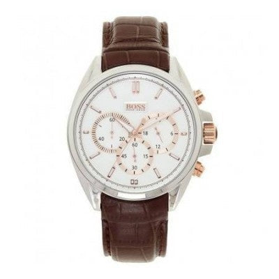  Shop Authentic Hugo Boss Driver Quartz Silver Dial Brown Leather Strap Watch For Men - HB1512881 - Luxxuri