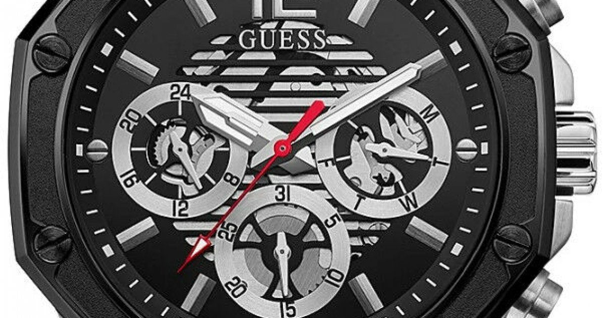  Shop Authentic Guess Momentum Black Dial Red Rubber Strap Watch for Men - GW0263G3 - Luxxuri