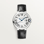  Shop Authentic Cartier Ballon Bleu de Cartier Silver Dial Black Leather Strap Watch for Men - WSBB0026 - Luxxuri