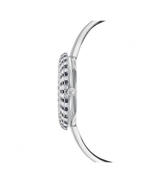  Shop Authentic Swarovski Crystal Rose Black Dial Silver Steel Strap Watch for Women - 5484076 - Luxxuri