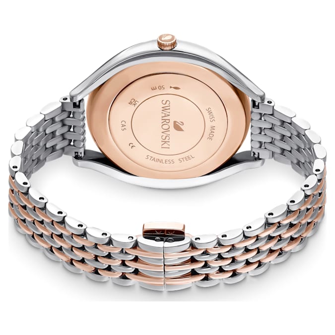  Shop Authentic Swarovski Crystalline Aura White Dial Two Tone Mesh Strap Watch for Women - 5644075 - Luxxuri