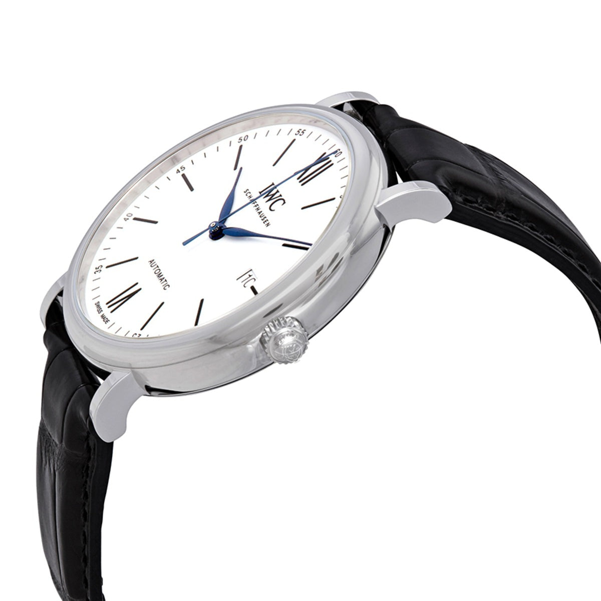  Shop Authentic IWC Portofino Automatic '150 Years' Edition Automatic White Dial Black Leather Strap Watch for Men - IW356519 - Luxxuri