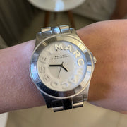  Shop Authentic Marc Jacobs Rivera Silver Dial Silver Steel Strap Watch for Women - MBM3133 - Luxxuri