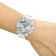  Shop Authentic Guess Frontier Diamonds Silver Dial White Rubber Strap Watch For Women - W1160L4 - Luxxuri