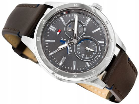  Shop Authentic Tommy Hilfiger Austin Grey Dial Brown Leather Strap Watch for Men - 1791637 - Luxxuri