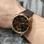  Shop Authentic Tommy Hilfiger Kane Brown Dial Brown Leather Strap Watch for Men - 1710400 - Luxxuri