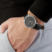  Shop Authentic Hugo Boss Corporal Black Dial Black Leather Strap Watch for Men - 1513638 - Luxxuri