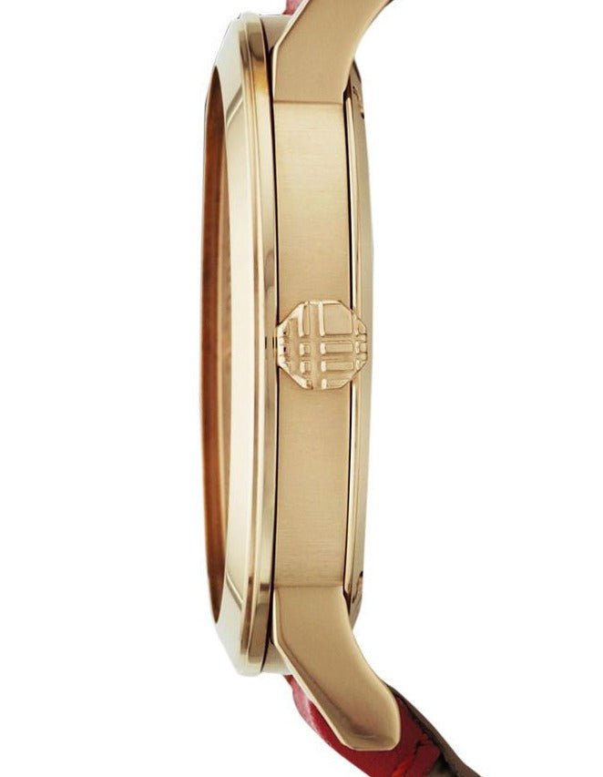  Shop Authentic Burberry The City Gold Dial Orange Leather Strap Watch for Women - BU9017 - Luxxuri