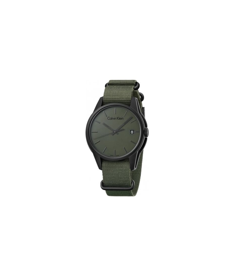  Shop Authentic Calvin Klein Tone Green Dial Green NATO Strap Watch for Men - K7K514WL - Luxxuri