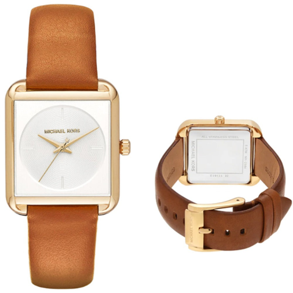  Shop Authentic Michael Kors Lake White Dial Brown Leather Strap Watch For Women - MK2584 - Luxxuri