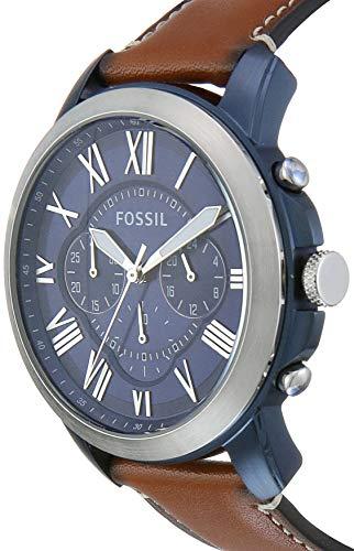  Shop Authentic Fossil Grant Chronograph Blue Dial Brown Leather Strap Watch for Men - FS5151 - Luxxuri