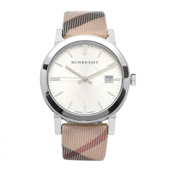  Shop Authentic Burberry The City Nova Silver Dial White Leather Strap Watch for Women - BU9022 - Luxxuri