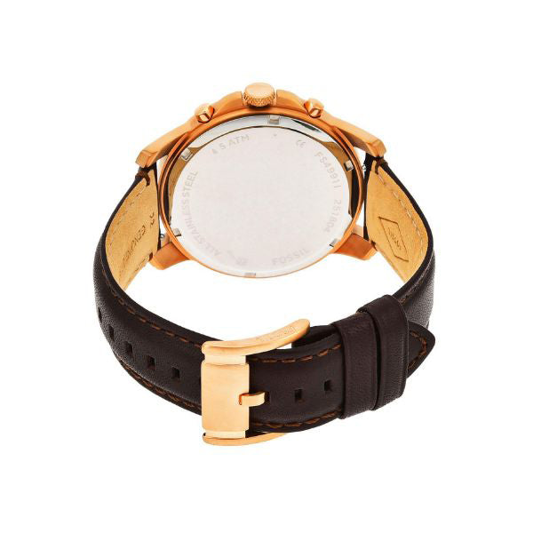  Shop Authentic Fossil Grant Chronograph White Dial Brown Leather Strap Watch for Men - FS4991 - Luxxuri