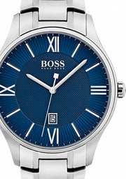  Shop Authentic Hugo Boss Governer Blue Dial Silver Steel Strap Watch for Men - 1513487 - Luxxuri