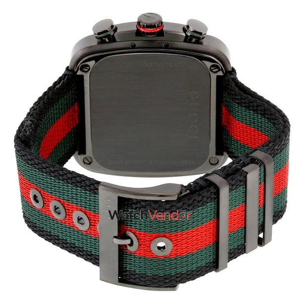  Shop Authentic Gucci Coupe Chronograph Quartz Black Two Tone NATO Strap Watch For Men - YA131202 - Luxxuri