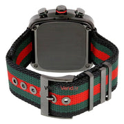  Shop Authentic Gucci Coupe Chronograph Quartz Black Two Tone NATO Strap Watch For Men - YA131202 - Luxxuri