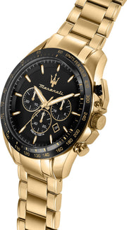  Shop Authentic Maserati Traguardo Chronograph Black Dial Gold Steel Strap Watch For Men - R8873612041 - Luxxuri