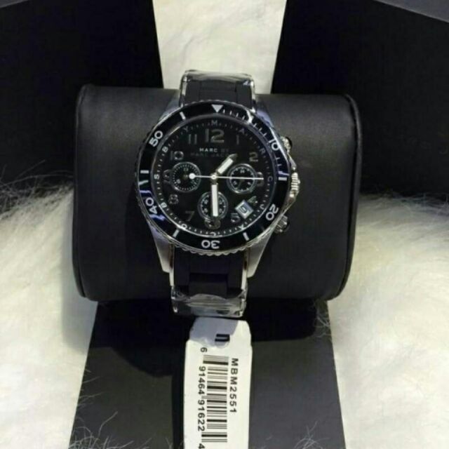  Shop Authentic Marc Jacobs Rock Chronograph Black Dial Black Silicone Strap Watch for Women - MBM2551 - Luxxuri