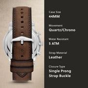  Shop Authentic Fossil Neutra Chronograph White Dial Brown Leather Strap Watch for Men - FS6022 - Luxxuri