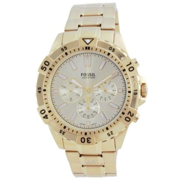  Shop Authentic Fossil Garrett Chronograph Gold Dial Gold Steel Strap Watch for Men - FS5772 - Luxxuri